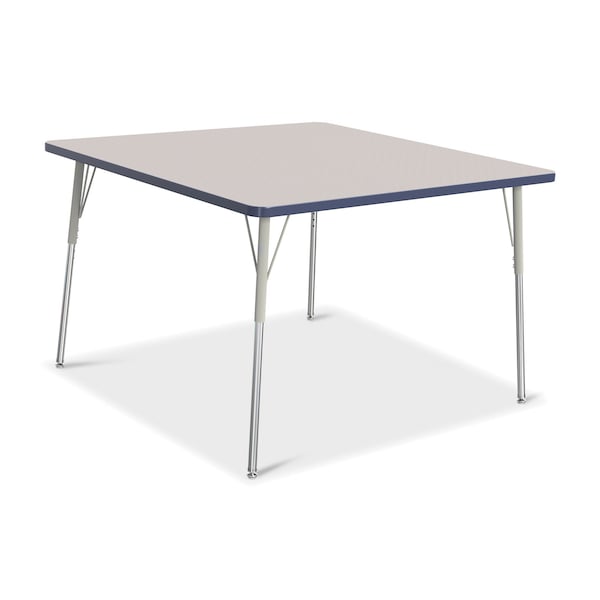Jonti-Craft Berries Square Activity Table, 48 in. x 48 in., A-height, Freckled Gray/Navy/Gray 6418JCA112 - main